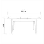 Casa si Gradina - Mobilier - Seturi de mobilier - Seturi mese si scaune - Set masa extensibila cu scaune, Hanah Home, panou de particule cu melamina, pin atlantic soho, 130x80x77 cm - Infinity.ro