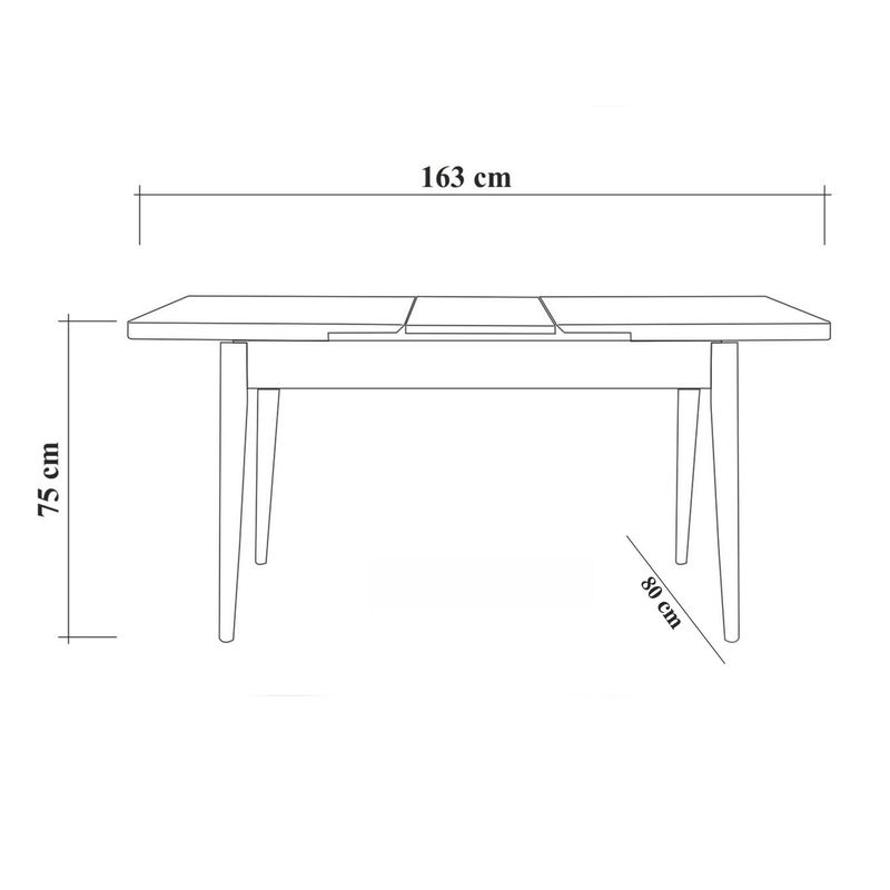 Casa si Gradina - Mobilier - Seturi de mobilier - Seturi mese si scaune - Set masa extensibila si scaune, Hanah Home, pal melaminat, nuc si albastru inchis, 129x80x75 cm - Infinity.ro