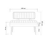 Casa si Gradina - Mobilier - Seturi de mobilier - Seturi mese si scaune - Set masa extensibila si scaune, Hanah Home, pal melaminat, nuc si albastru inchis, 129x80x75 cm - Infinity.ro