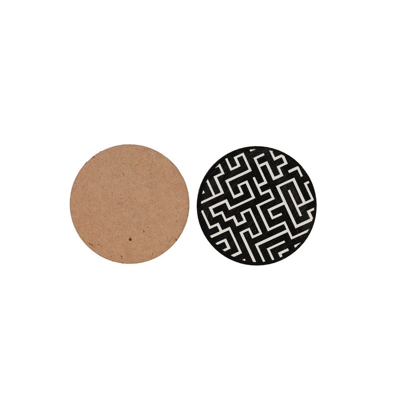 Casa si Gradina - Bucatarie si vesela - Accesorii bar - Suporturi bauturi - Set suporturi pentru pahare, Hermia, lemn, multicolor, diametru 9 cm - Infinity.ro