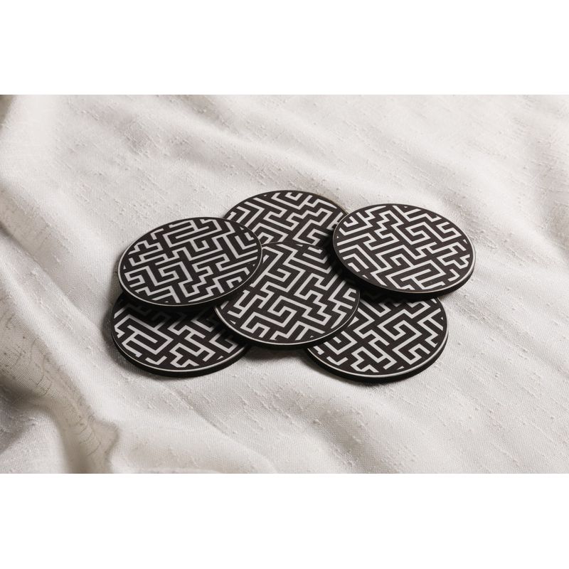 Casa si Gradina - Bucatarie si vesela - Accesorii bar - Suporturi bauturi - Set suporturi pentru pahare, Hermia, lemn, multicolor, diametru 9 cm - Infinity.ro