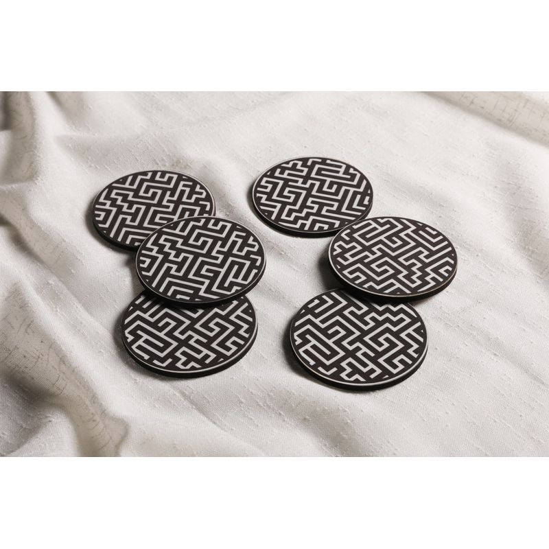 Casa si Gradina - Bucatarie si vesela - Accesorii bar - Suporturi bauturi - Set suporturi pentru pahare, Hermia, lemn, multicolor, diametru 9 cm - Infinity.ro