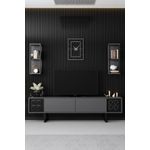 Casa si Gradina - Mobilier - Seturi de mobilier - Seturi living - Set mobilier living, Hanah Home, pal melaminat, antracit si negru, picioare metalice, 618BLY1154 - Infinity.ro
