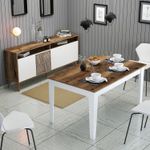 Casa si Gradina - Mobilier - Seturi de mobilier - Seturi living - Set mobilier living, Hanah Home, pal melaminat, nuc si alb, comoda 180x78.6x35 cm, masa 145x75x88 cm, 845HCT5286 - Infinity.ro