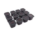Casa si Gradina - Bucatarie si vesela - Organizare si depozitare bucatarie - Cutii alimentare - Set cutii depozitare, Hermia, plastic, antracit, 10x10x9.5 cm, 12 bucati, 964FRM1181 - Infinity.ro