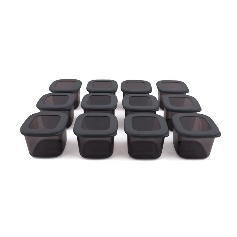 Casa si Gradina - Bucatarie si vesela - Organizare si depozitare bucatarie - Cutii alimentare - Set cutii depozitare, Hermia, plastic, antracit, 10x10x9.5 cm, 12 bucati, 964FRM1181 - Infinity.ro