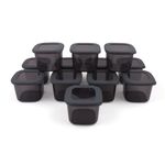 Casa si Gradina - Bucatarie si vesela - Organizare si depozitare bucatarie - Cutii alimentare - Set cutii depozitare, Hermia, plastic, antracit, 10x10x9.5 cm, 12 bucati, 964FRM1181 - Infinity.ro