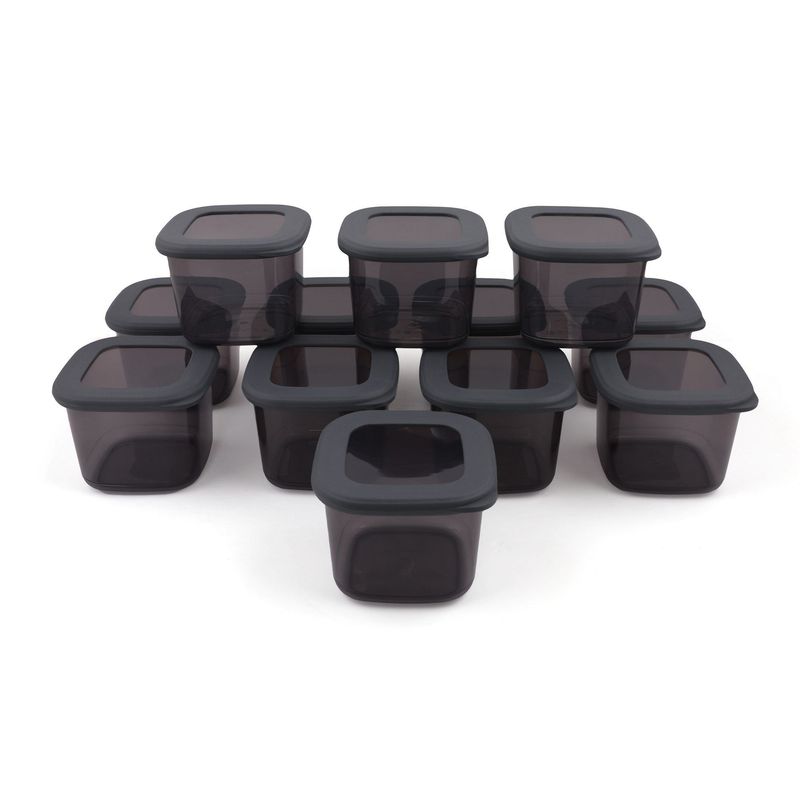 Casa si Gradina - Bucatarie si vesela - Organizare si depozitare bucatarie - Cutii alimentare - Set cutii depozitare, Hermia, plastic, antracit, 10x10x9.5 cm, 12 bucati, 964FRM1181 - Infinity.ro