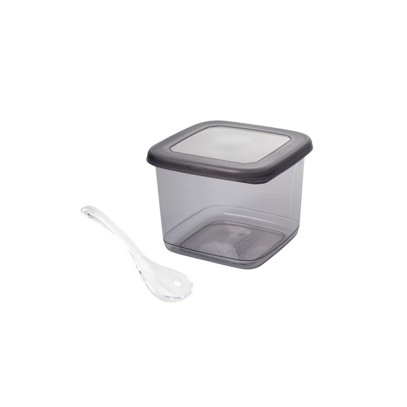 Casa si Gradina - Bucatarie si vesela - Organizare si depozitare bucatarie - Cutii alimentare - Set cutii depozitare, Hermia, plastic, antracit, 10x10x9.5 cm, 12 bucati, 964FRM1181 - Infinity.ro