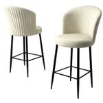 Casa si Gradina - Mobilier - Scaune si fotolii - Tabureti - Set taburete bar, Hanah Home, metal, crem si negru, 46x40x102 cm - Infinity.ro