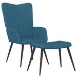 Casa si Gradina - Mobilier - Scaune si fotolii - Fotolii - Fotoliu de relaxare cu taburet, albastru, catifea - Infinity.ro