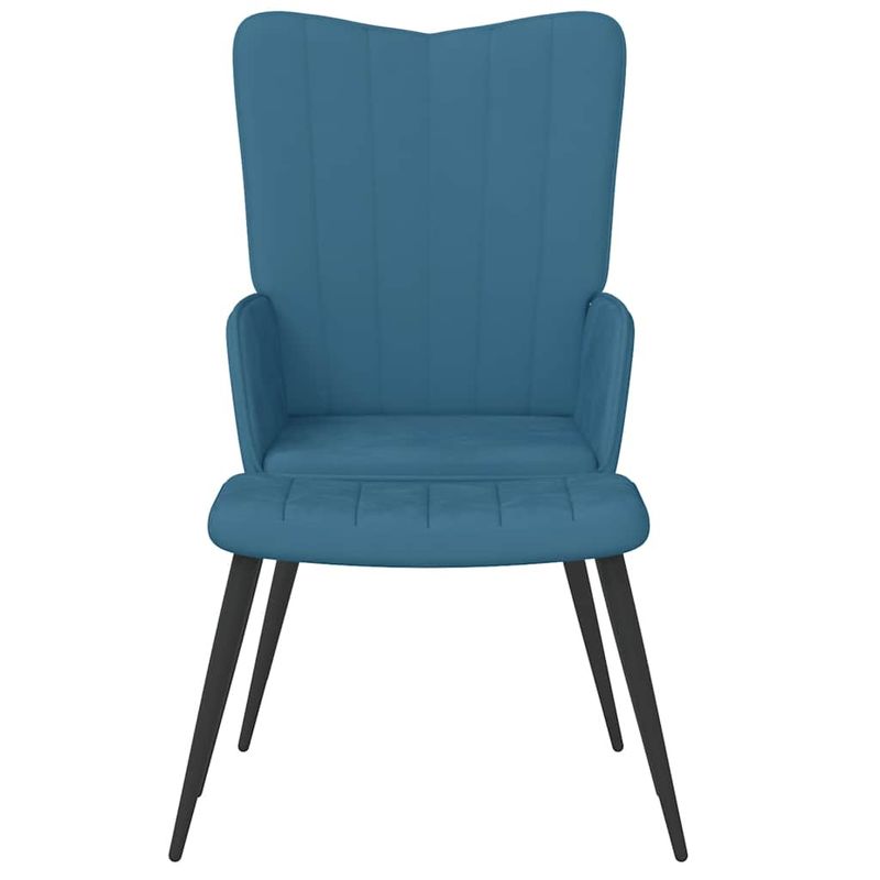 Casa si Gradina - Mobilier - Scaune si fotolii - Fotolii - Fotoliu de relaxare cu taburet, albastru, catifea - Infinity.ro