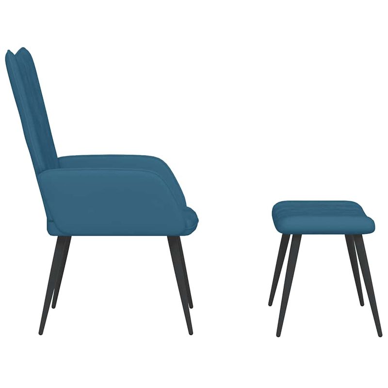 Casa si Gradina - Mobilier - Scaune si fotolii - Fotolii - Fotoliu de relaxare cu taburet, albastru, catifea - Infinity.ro
