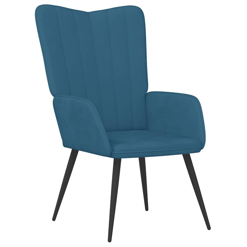 Casa si Gradina - Mobilier - Scaune si fotolii - Fotolii - Fotoliu de relaxare cu taburet, albastru, catifea - Infinity.ro