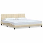 Casa si Gradina - Mobilier - Paturi si accesorii - Paturi - Cadru de pat fara saltea, crem, 200x200 cm, textil - Infinity.ro