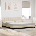 Casa si Gradina - Mobilier - Paturi si accesorii - Paturi - Cadru de pat fara saltea, crem, 200x200 cm, textil - Infinity.ro