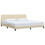 Casa si Gradina - Mobilier - Paturi si accesorii - Paturi - Cadru de pat fara saltea, crem, 200x200 cm, textil - Infinity.ro