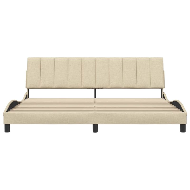 Casa si Gradina - Mobilier - Paturi si accesorii - Paturi - Cadru de pat fara saltea, crem, 200x200 cm, textil - Infinity.ro