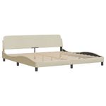 Casa si Gradina - Mobilier - Paturi si accesorii - Paturi - Cadru de pat fara saltea, crem, 200x200 cm, textil - Infinity.ro