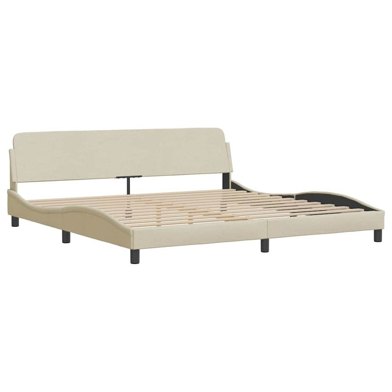 Casa si Gradina - Mobilier - Paturi si accesorii - Paturi - Cadru de pat fara saltea, crem, 200x200 cm, textil - Infinity.ro