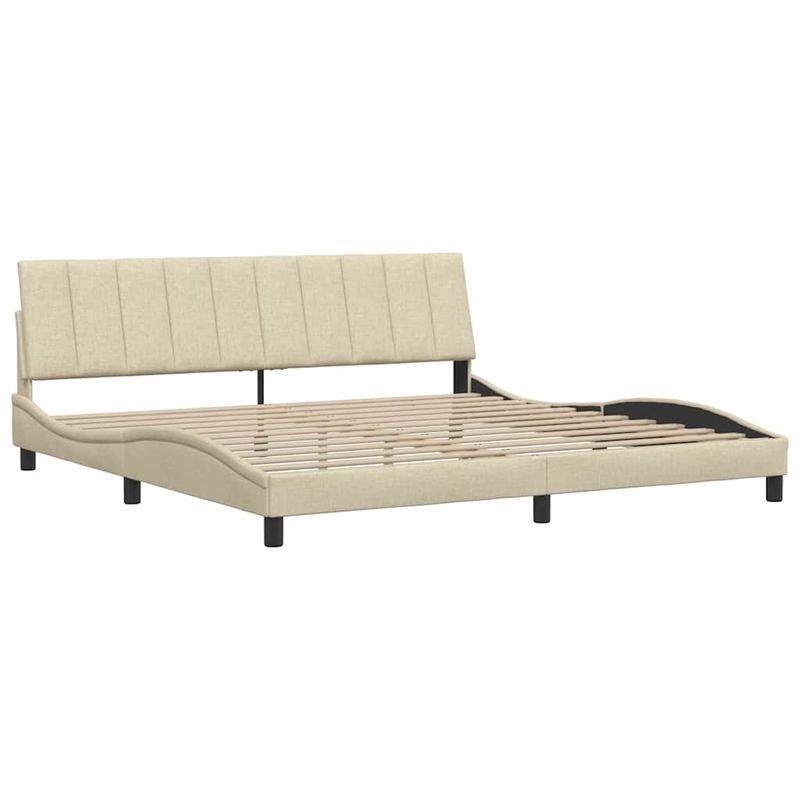 Casa si Gradina - Mobilier - Paturi si accesorii - Paturi - Cadru de pat fara saltea, crem, 200x200 cm, textil - Infinity.ro