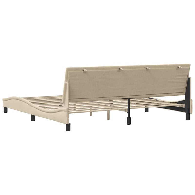 Casa si Gradina - Mobilier - Paturi si accesorii - Paturi - Cadru de pat fara saltea, crem, 200x200 cm, textil - Infinity.ro