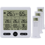 TV, Audio-Video si Foto - Optica, astronomie si metrologie - Meteorologie - Termometre Meteo - Termometru Higrometru Digital de Camera CZAY®, Monitorizeaza 4 Locatii, Interior/ Exterior, Alerte, Actiune 100 m, Alb - Infinity.ro