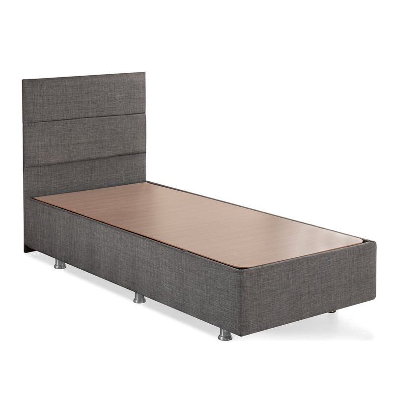 Casa si Gradina - Mobilier - Seturi de mobilier - Seturi dormitor - Set dormitor, Hanah Home, otel si stofa soho, gri, 90x190 cm - Infinity.ro