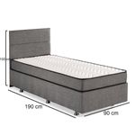 Casa si Gradina - Mobilier - Seturi de mobilier - Seturi dormitor - Set dormitor, Hanah Home, otel si stofa soho, gri, 90x190 cm - Infinity.ro