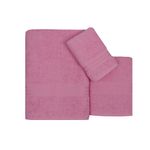 Casa si Gradina - Textile si covoare - Textile baie - Prosoape - Set prosoape, L'essentiel Maison, roz, 30x50 cm, 50x90 cm, 70x140 cm, 100% bumbac - Infinity.ro