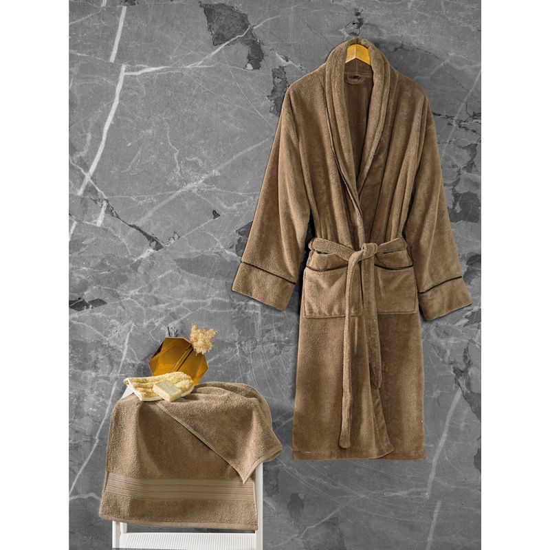 Casa si Gradina - Textile si covoare - Textile baie - Halate de baie - Set halat de baie, L'essentiel Maison, bej, bumbac 100%, l-xl - Infinity.ro