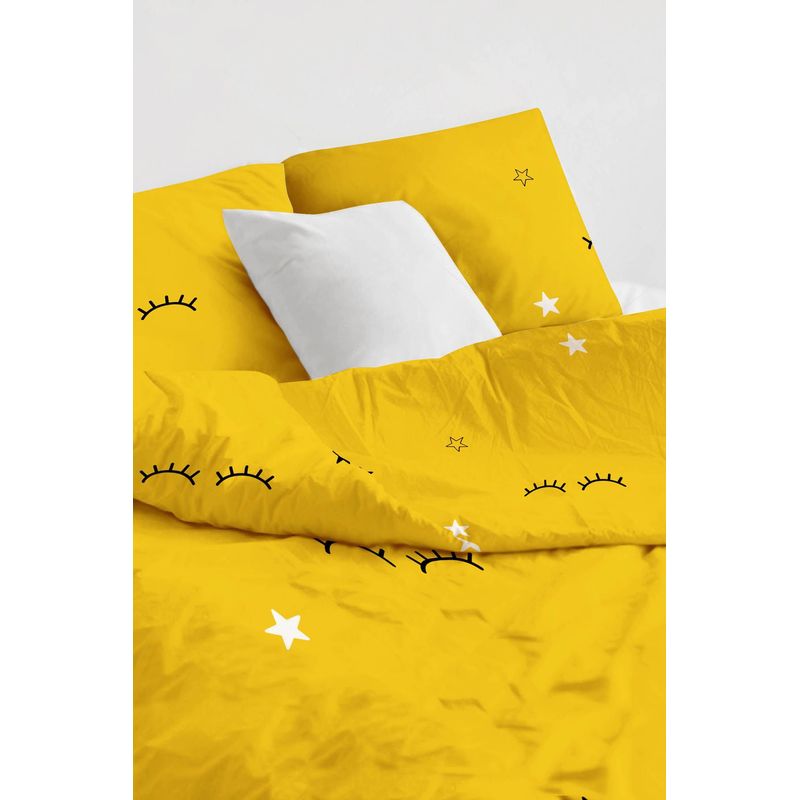 Casa si Gradina - Textile si covoare - Lenjerii de pat - Seturi de lenjerie - Set lenjerie pat single, L'essentiel Maison, galben, 140x200 cm, 65% bumbac 35% poliester - Infinity.ro
