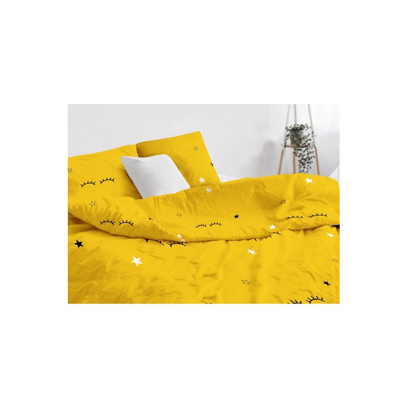Casa si Gradina - Textile si covoare - Lenjerii de pat - Seturi de lenjerie - Set lenjerie pat single, L'essentiel Maison, galben, 140x200 cm, 65% bumbac 35% poliester - Infinity.ro