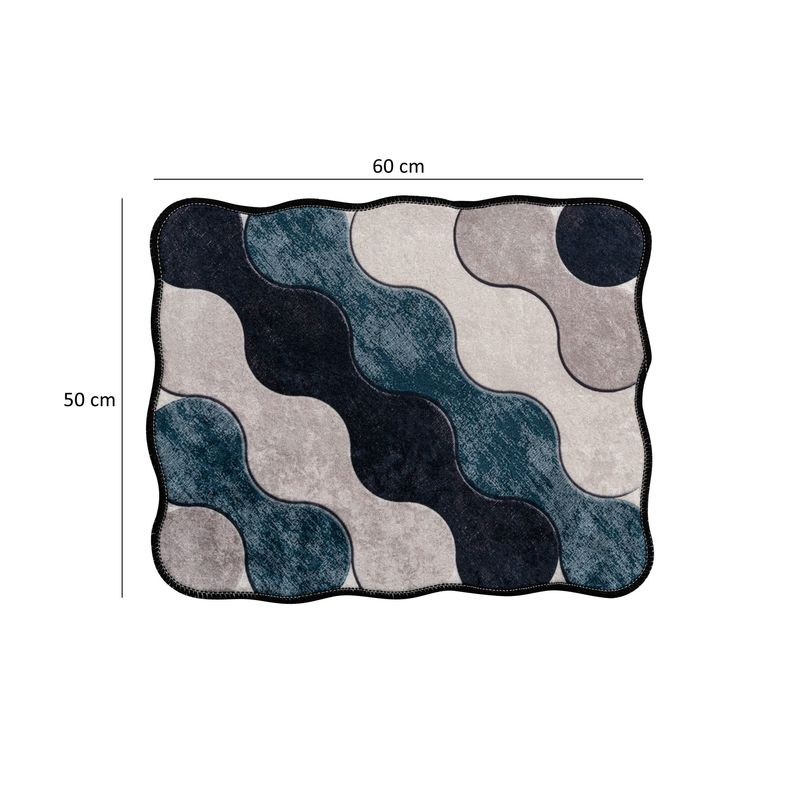 Casa si Gradina - Textile si covoare - Covoare - Covorase baie - Set covorase de baie, L'essentiel Maison, albastru, albastru inchis, alb, bej, 60x100 cm + 50x60 cm, 100% poliester, antiderapant, antibacterian - Infinity.ro