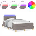 Casa si Gradina - Mobilier - Paturi si accesorii - Paturi - Pat cu tablie cu saltea & LED taupe 120x190 cm tesatura - Infinity.ro
