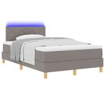 Casa si Gradina - Mobilier - Paturi si accesorii - Paturi - Pat cu tablie cu saltea & LED taupe 120x190 cm tesatura - Infinity.ro