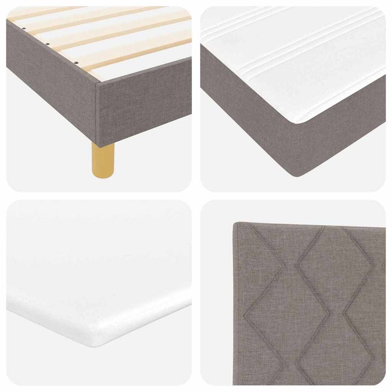 Casa si Gradina - Mobilier - Paturi si accesorii - Paturi - Pat cu tablie cu saltea & LED taupe 120x190 cm tesatura - Infinity.ro