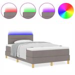 Casa si Gradina - Mobilier - Paturi si accesorii - Paturi - Pat cu arcuri cu saltea si LED taupe 120x190 cm tesatura - Infinity.ro