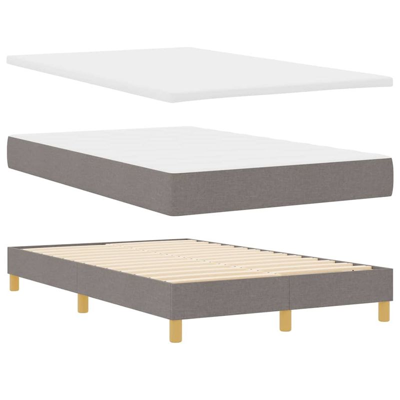 Casa si Gradina - Mobilier - Paturi si accesorii - Paturi - Pat cu arcuri cu saltea si LED taupe 120x190 cm tesatura - Infinity.ro
