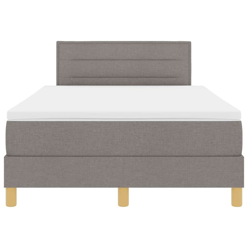 Casa si Gradina - Mobilier - Paturi si accesorii - Paturi - Pat cu arcuri cu saltea si LED taupe 120x190 cm tesatura - Infinity.ro