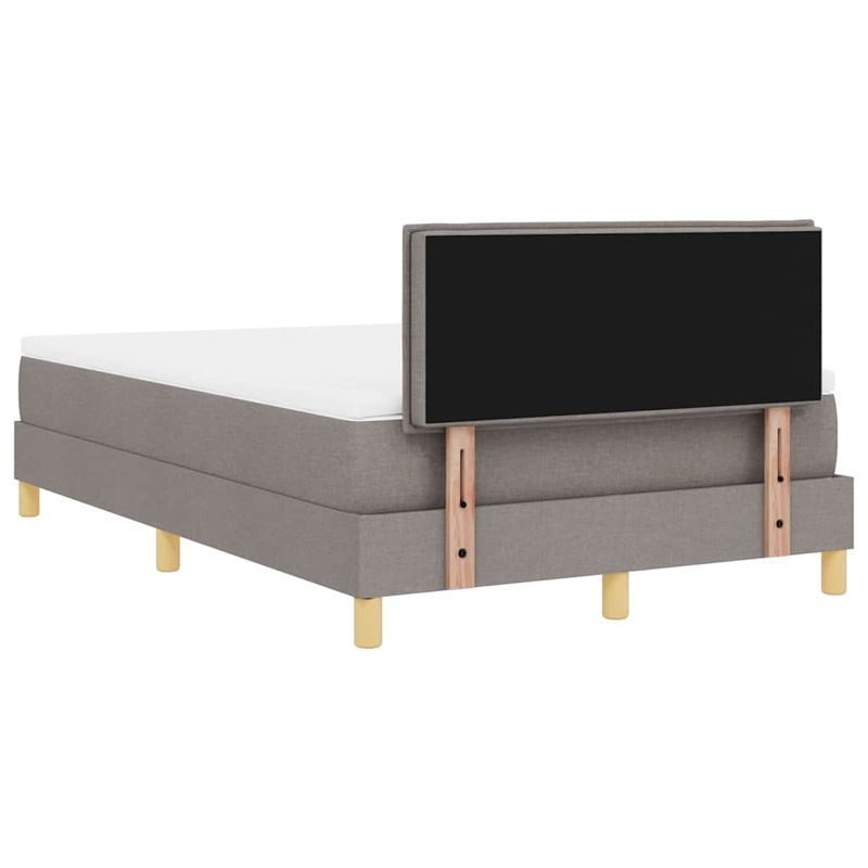 Casa si Gradina - Mobilier - Paturi si accesorii - Paturi - Pat cu arcuri cu saltea si LED taupe 120x190 cm tesatura - Infinity.ro