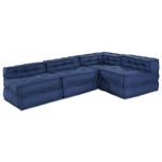 Casa si Gradina - Gradina si terasa - Mobilier exterior - Canapele si fotolii gradina - Fotolii puf modulare, 4 buc., indigo, textil - Infinity.ro
