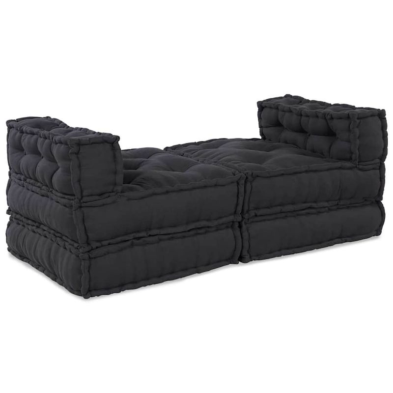 Casa si Gradina - Gradina si terasa - Mobilier exterior - Canapele si fotolii gradina - Fotolii puf modulare, 4 buc., antracit, textil - Infinity.ro