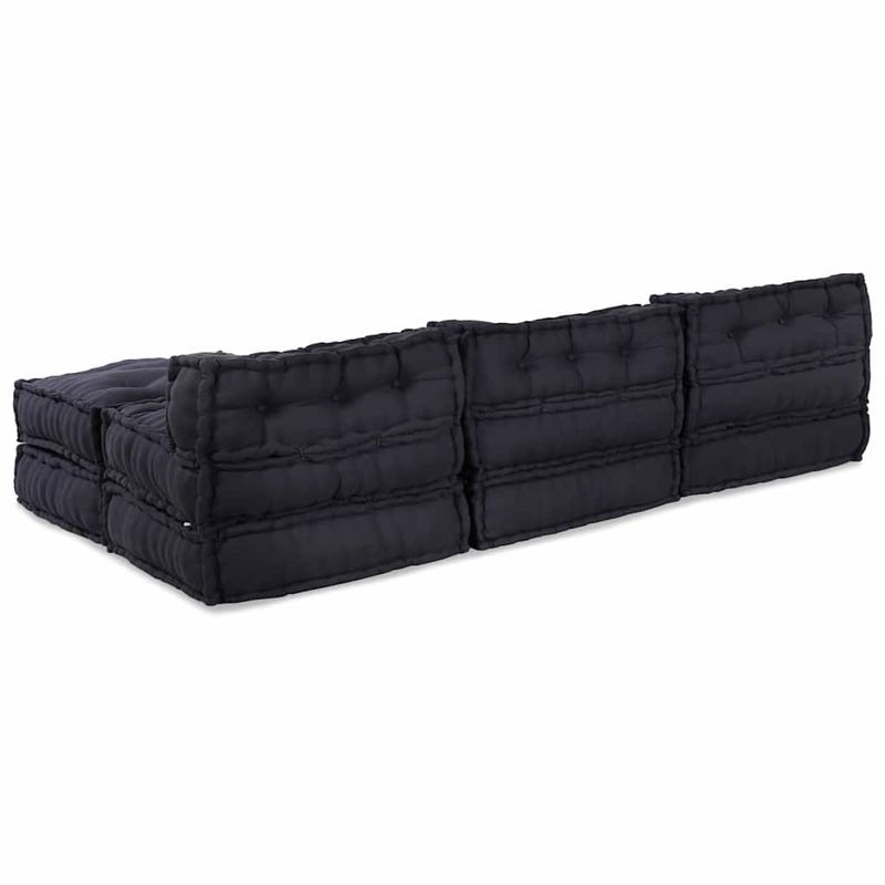 Casa si Gradina - Gradina si terasa - Mobilier exterior - Canapele si fotolii gradina - Fotolii puf modulare, 4 buc., antracit, textil - Infinity.ro