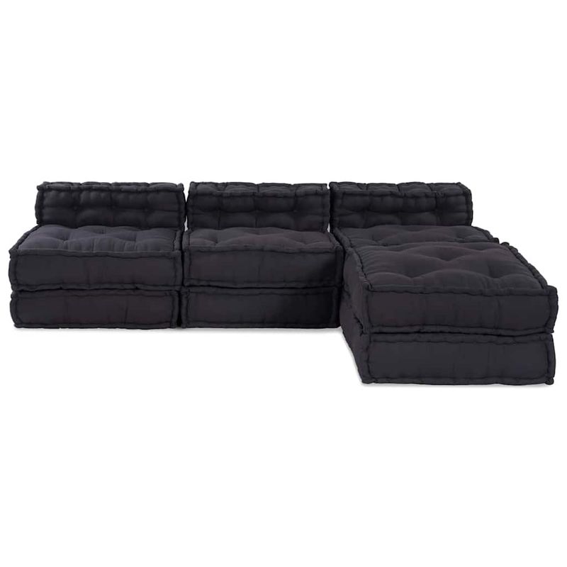 Casa si Gradina - Gradina si terasa - Mobilier exterior - Canapele si fotolii gradina - Fotolii puf modulare, 4 buc., antracit, textil - Infinity.ro