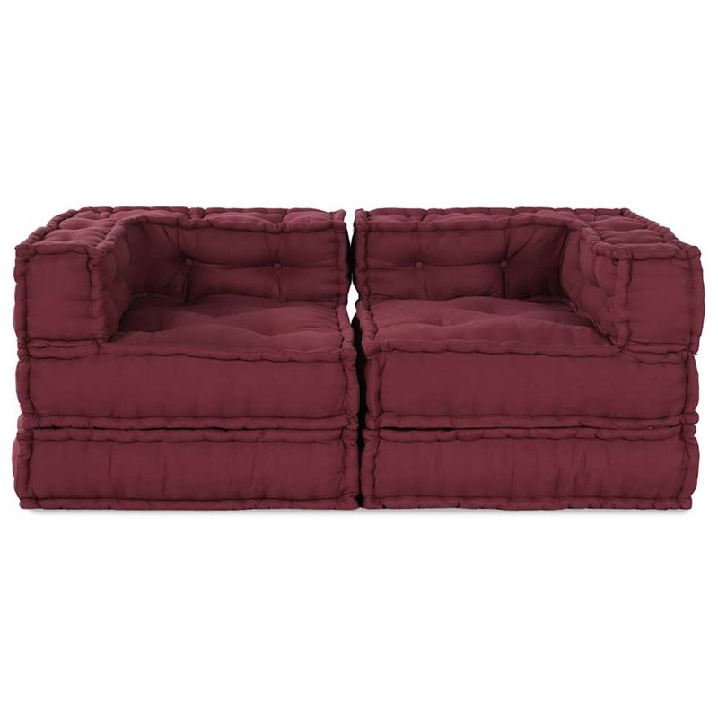 Casa si Gradina - Gradina si terasa - Mobilier exterior - Canapele si fotolii gradina - Fotolii puf modulare, 2 buc., maro, textil - Infinity.ro