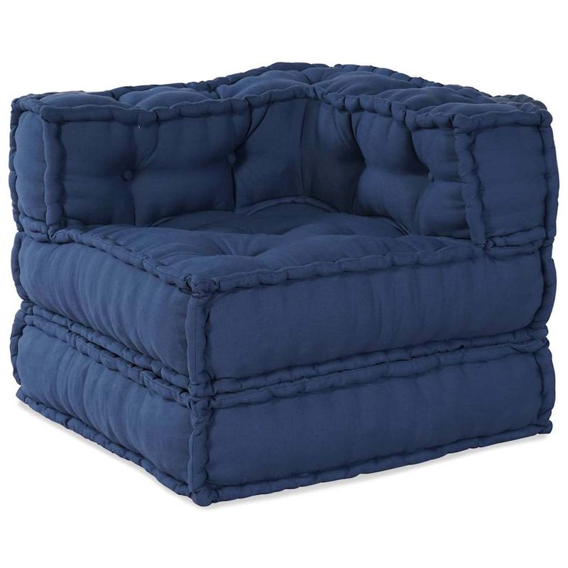 Casa si Gradina - Gradina si terasa - Mobilier exterior - Canapele si fotolii gradina - Fotolii puf modulare, 4 buc., indigo, textil - Infinity.ro