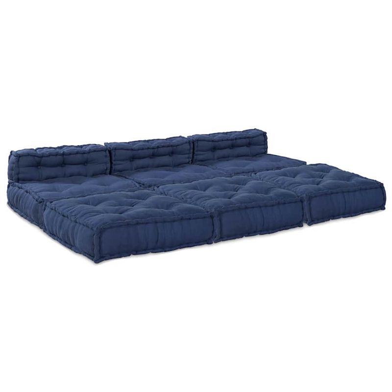 Casa si Gradina - Gradina si terasa - Mobilier exterior - Canapele si fotolii gradina - Fotolii puf modulare, 4 buc., indigo, textil - Infinity.ro