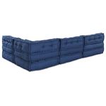 Casa si Gradina - Gradina si terasa - Mobilier exterior - Canapele si fotolii gradina - Fotolii puf modulare, 4 buc., indigo, textil - Infinity.ro