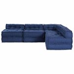 Casa si Gradina - Gradina si terasa - Mobilier exterior - Canapele si fotolii gradina - Fotolii puf modulare, 4 buc., indigo, textil - Infinity.ro